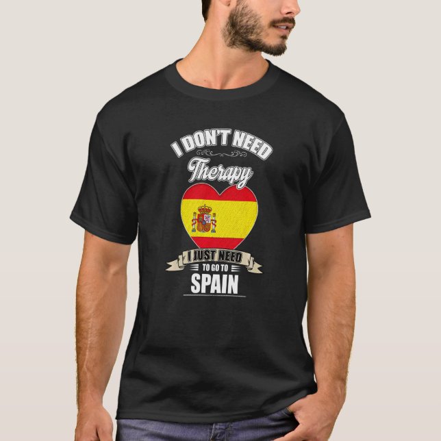 Spain Madrid Flag Traveller Tourists Vacationists  T-Shirt (Front)
