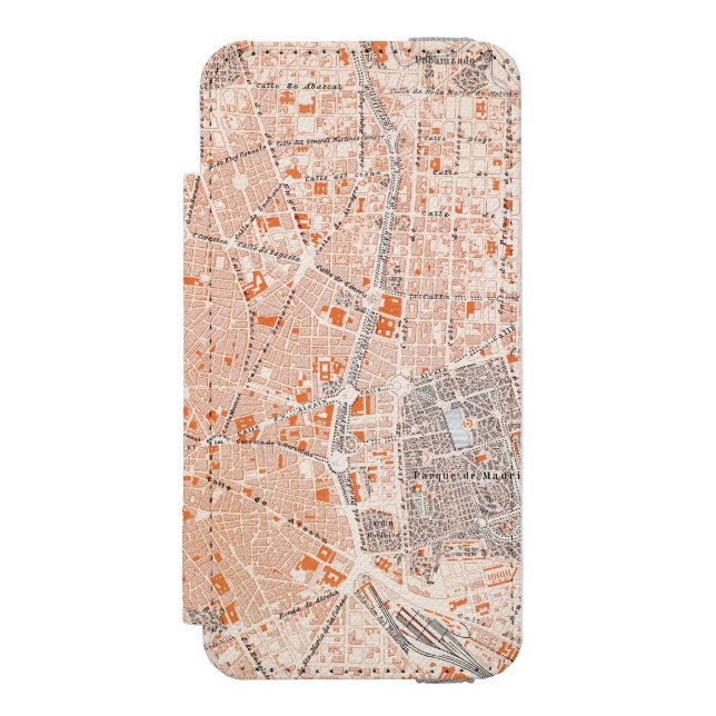 Spain: Madrid Map, C1920 Incipio iPhone Wallet Case (Folio Front)