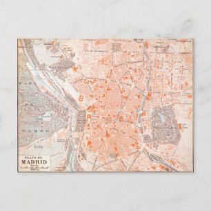 Spain: Madrid Map, C1920 Postcard