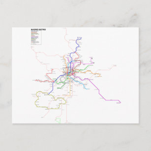 Spain-Madrid Metro Map Postcard