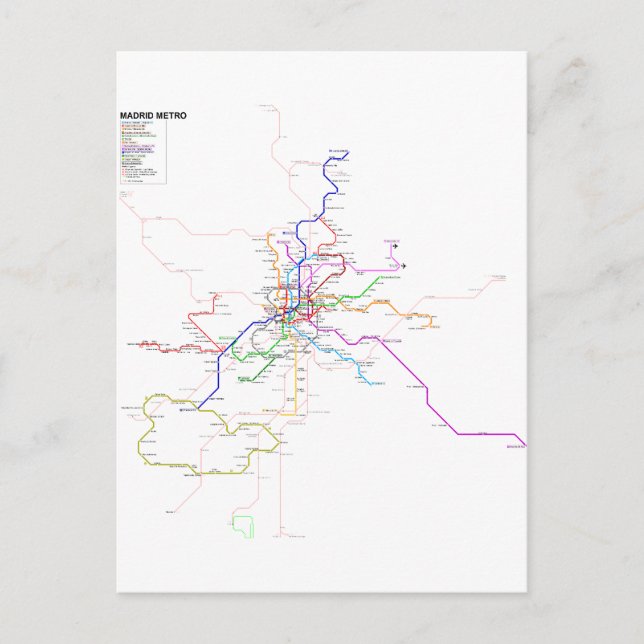 Spain-Madrid Metro Map Postcard (Front)