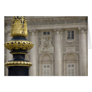 Spain, Madrid. Royal Palace, ornate gilded lamp