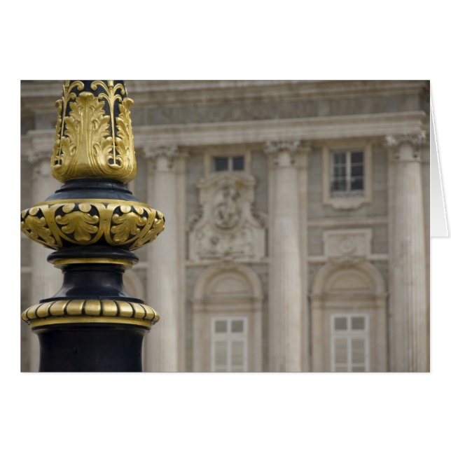 Spain, Madrid. Royal Palace, ornate gilded lamp (Front Horizontal)