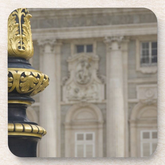 Spain, Madrid. Royal Palace, ornate gilded lamp Coaster (Front)