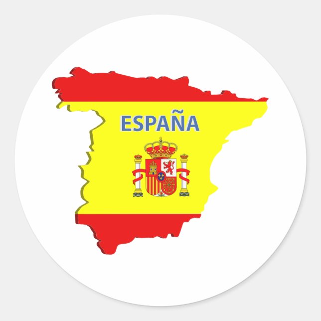 Spain map bottle opener classic round sticker (Front)