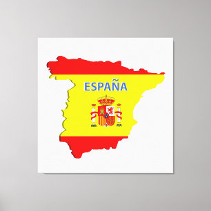 Spain map canvas print