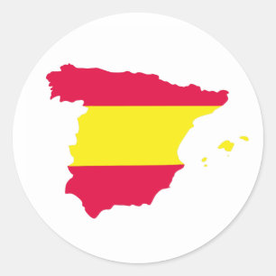 Spain Map Flag Classic Round Sticker
