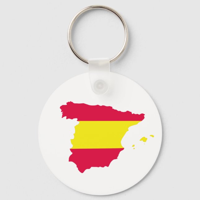 Spain Map Flag Key Ring (Front)