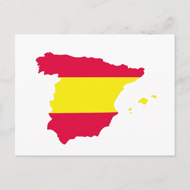 Spain Map Flag Postcard (Front)