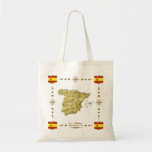 Spain Map + Flags Bag