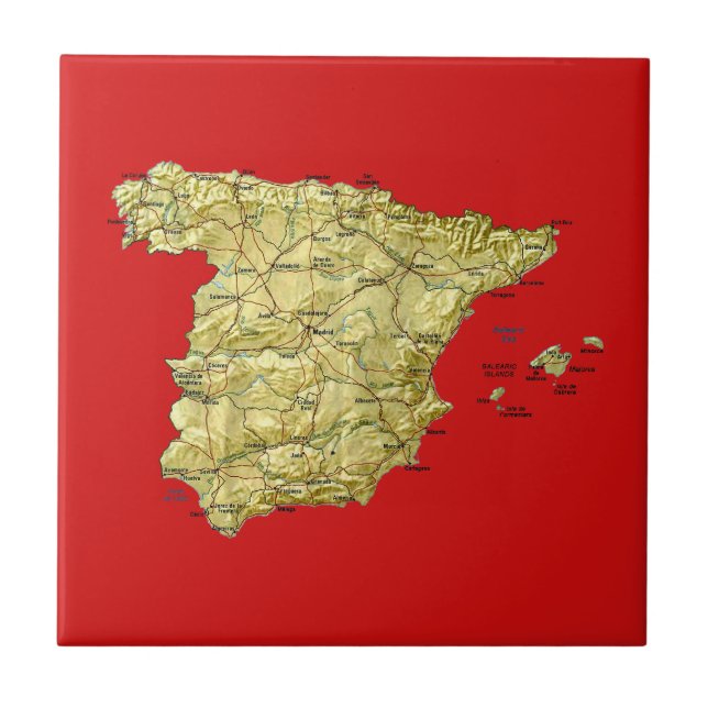 Spain Map Tile (Front)