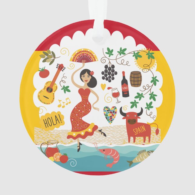 SPAIN Monogram - SEE BACK!  Ornament (Back)