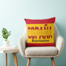 SPAIN Monogram - SEE BACK! Throw Pillow