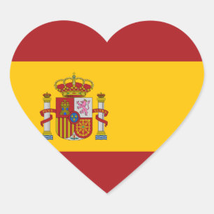 Spain National Flag Heart Sticker