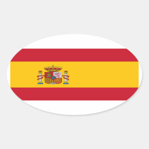 Spain National Flag Oval Sticker