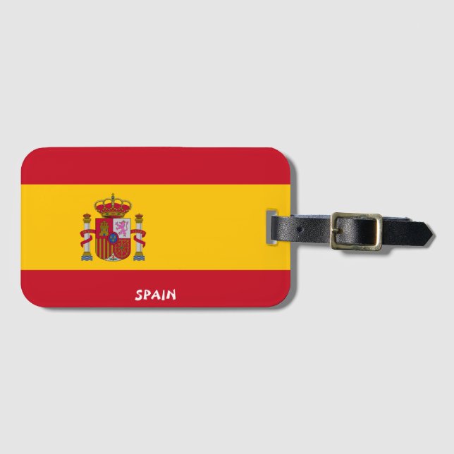 Spain National Flag Patriotic Luggage Tag (Front Horizontal)