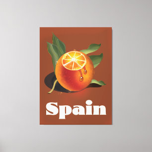Spain orange travel poster canvas print