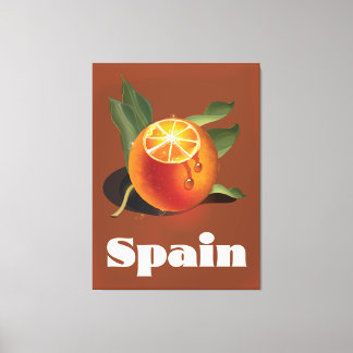 Spain orange travel poster canvas print