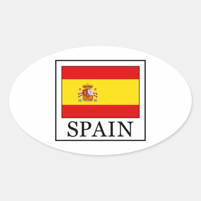 Spain Oval Sticker (Front)