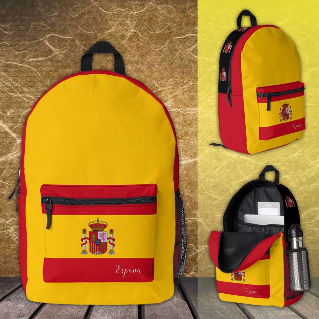 Spain, patriotic backpack, Spanish Flag / España Printed Backpack (Creator Uploaded)