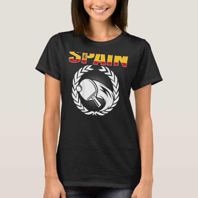 Spain Ping Pong   Spanish Table Tennis Team Suppor T-Shirt (Front)