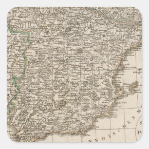 Spain, Portugal 4 Square Sticker
