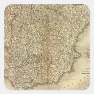 Spain, Portugal 9 Square Sticker