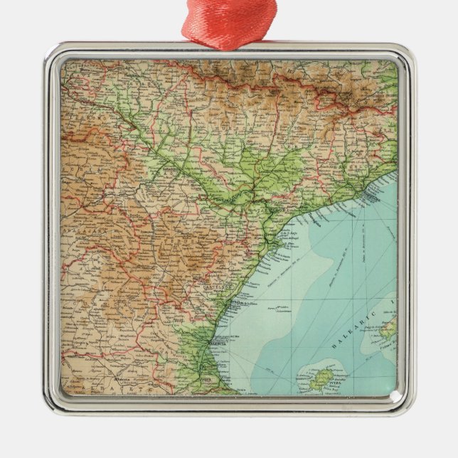 Spain & Portugal eastern section Metal Tree Decoration (Front)