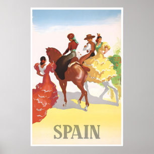 Spain Print Spanish Art Travel Poster (ZT213)a