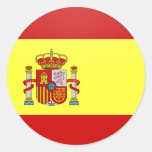 Spain quality Flag Circle Classic Round Sticker
