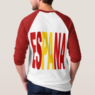 Spain red white back men's raglan T-shirt