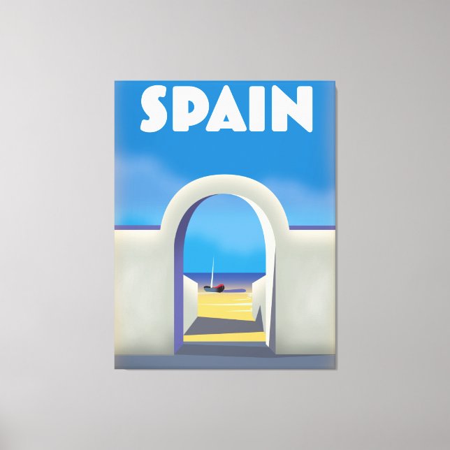 Spain Retro Vacation art Canvas Print (Front)