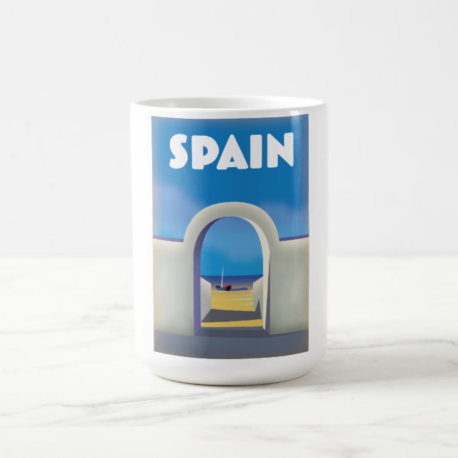 Spain Retro Vacation art Coffee Mug (Center)