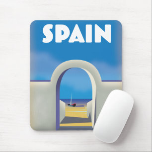 Spain Retro Vacation art Mouse Mat