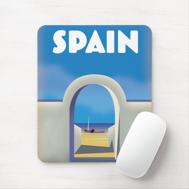 Spain Retro Vacation art Mouse Mat (With Mouse)