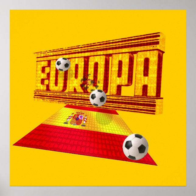 Spain Road to Europe soccer futbol gifts ideas Poster (Front)
