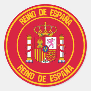 Spain Round Emblem Classic Round Sticker