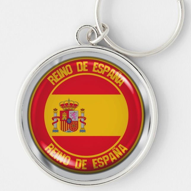 Spain Round Emblem Key Ring (Front)