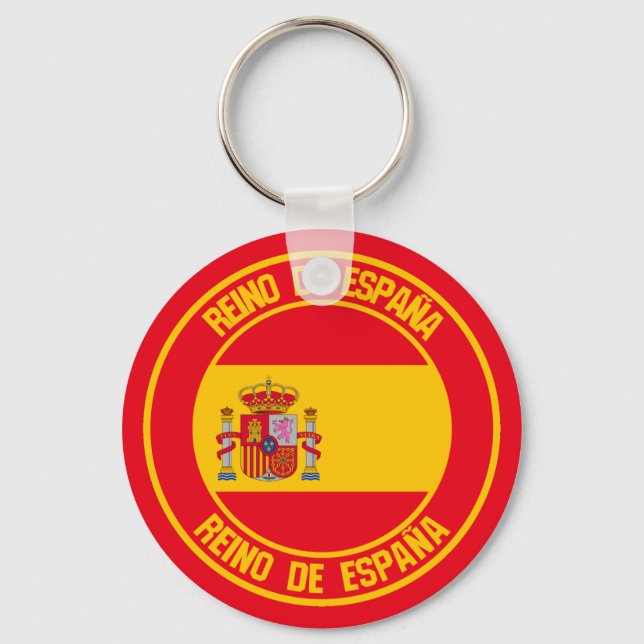 Spain Round Emblem Key Ring (Front)