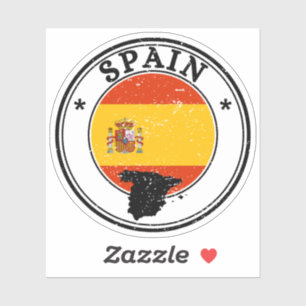 Spain Seal Sticker Round Flag for Laptop Book