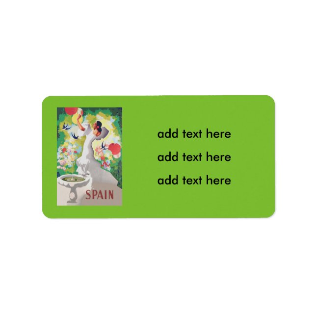 Spain Senorita Birds Flowers Fiesta Garden Label (Front)