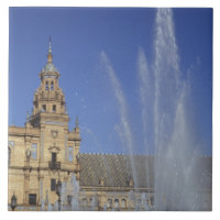 Spain, Sevilla, Andalucia Fountain and ornate