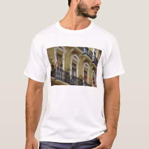 Spain, Sevilla, Andalucia Geraniums hang over T-Shirt