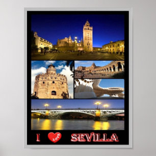 Spain - Sevilla - I Love - Poster