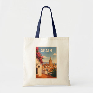 Spain Seville Illustration Travel Art Vintage Tote Bag