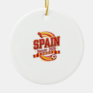 Spain Soccer 2026 Soccer Bold Country Typography F Ceramic Tree Decoration