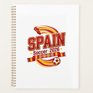 Spain Soccer 2026 Soccer Bold Country Typography F Planner