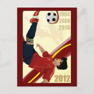 Spain Soccer Art 2012 Fútbol Campeones de Europa Postcard