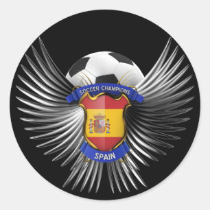 Spain Soccer Champions Classic Round Sticker
