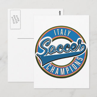 Spain soccer champions logo. postcard